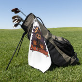 ハロウィン不気味猫とスタイリッシュ猫のインスパイア猫 ゴルフタオル (グリーン)