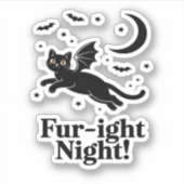 ハロウィン不気味猫とスタイリッシュ猫のインスパイア猫 シール (正面)