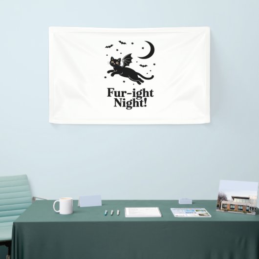 ハロウィン不気味猫とスタイリッシュ猫のインスパイア猫 横断幕 (トレードショー)