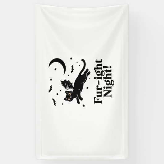 ハロウィン不気味猫とスタイリッシュ猫のインスパイア猫 横断幕 (縦)