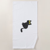 ハロウィン不気味猫とスタイリッシュ猫のインスパイアS ビーチタオル (正面)