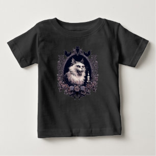 ハロウィン不気味猫 ベビーTシャツ