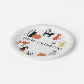 ハロウィン不気味猫 ペーパープレート (アングル)