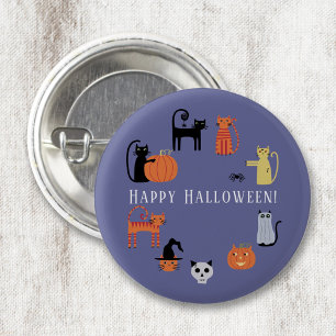 ハロウィン不気味猫 缶バッジ