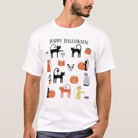ハロウィン不気味猫 Tシャツ (正面)