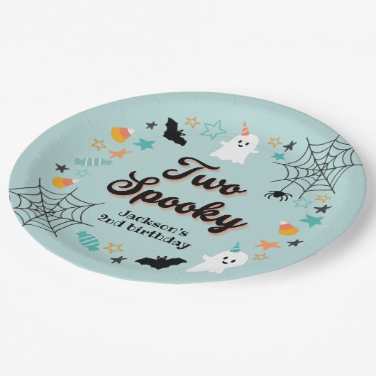 ハロウィン不気味男女兼用バースデーパーティー ペーパープレート (アングル)
