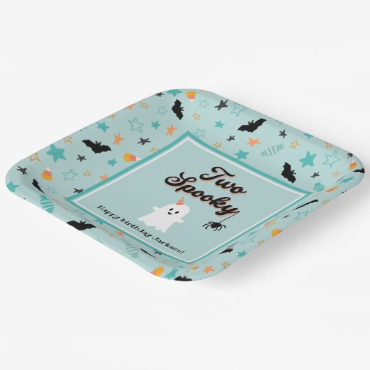 ハロウィン不気味男女兼用2回目の誕生日 ペーパープレート (傾斜あり)