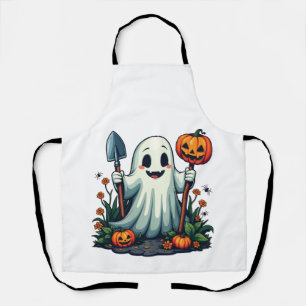 ハロウィン不気味秋ガーデニング幽霊カボチャ エプロン