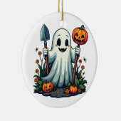ハロウィン不気味秋ガーデニング幽霊カボチャ セラミックオーナメント (右)