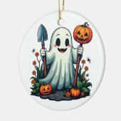 ハロウィン不気味秋ガーデニング幽霊カボチャ セラミックオーナメント (左)