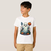 ハロウィン不気味秋ガーデニング幽霊カボチャ Tシャツ (正面フル)