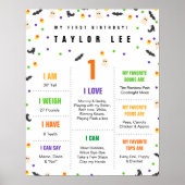 ハロウィン不気味紙吹雪の最初の誕生日ポスター ポスター (正面)