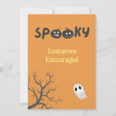 ハロウィン不気味衣装バースデーパーティー 招待状 (裏面)