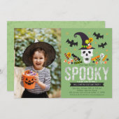 ハロウィン不気味衣装パーティー写真招待状 招待状 (正面/裏面)
