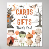 ハロウィン不気味誕生日カードとギフトのサイン ポスター (正面)