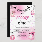 ハロウィン不気味誕生日ガール 招待状 (正面/裏面)
