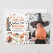 ハロウィン不気味誕生日パーティフォト招待状 招待状 (正面)
