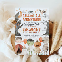 ハロウィン不気味誕生日パーティーの招待状