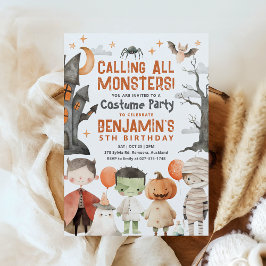 ハロウィン不気味誕生日パーティーの招待状 招待状