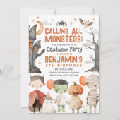 ハロウィン不気味誕生日パーティーの招待状 招待状 (正面)