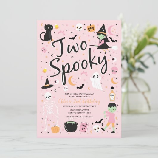 ハロウィン不気味誕生日パーティーへの招待 招待状 (スタンド正面)
