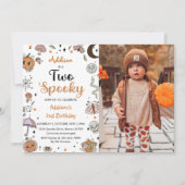 ハロウィン不気味誕生日パーティー写真2枚 招待状 (正面)