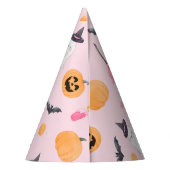 ハロウィン不気味誕生日ピンク パーティーハット (裏面)