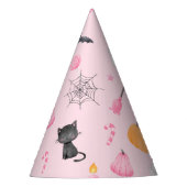 ハロウィン不気味誕生日ピンク パーティーハット (正面)