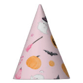 ハロウィン不気味誕生日ピンク パーティーハット (右)
