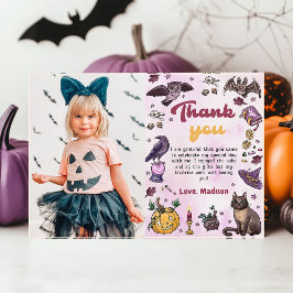 ハロウィン不気味誕生日フォトサンキューカード サンキューカード