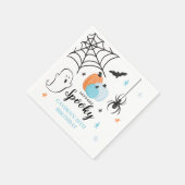 ハロウィン不気味誕生日ブルーパンプキンス スタンダードカクテルナプキン (角)