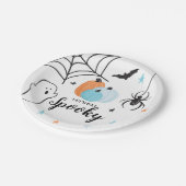 ハロウィン不気味誕生日ブルーパンプキンス ペーパープレート (アングル)