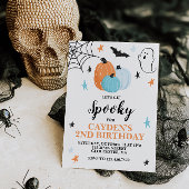 ハロウィン不気味誕生日ブルーパンプキンス 招待状