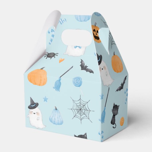 ハロウィン不気味誕生日ブルーボーイカボチャ フェイバーボックス (裏面サイド)