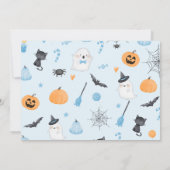 ハロウィン不気味誕生日ブルーボーイフレンド写真1枚 招待状 (裏面)