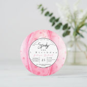 ハロウィン不気味誕生日レコードのピンクカボチャ 招待状 (スタンド正面)