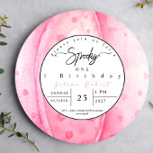 ハロウィン不気味誕生日レコードのピンクカボチャ 招待状