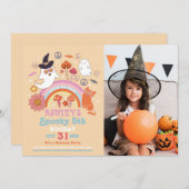 ハロウィン不気味誕生日写真70sレトロヴィンテージ 招待状 (正面/裏面)