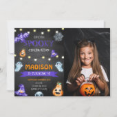 ハロウィン不気味誕生日写真 招待状 (正面)