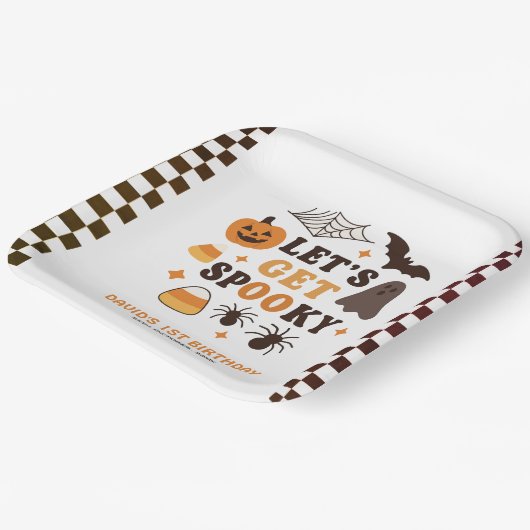 ハロウィン不気味誕生日 ペーパープレート (傾斜あり)