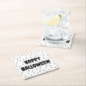 ハロウィン不気味間の小さなクモ スクエアペーパーコースター (インサイチュ)