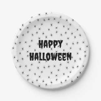 ハロウィン不気味間の小さなクモ ペーパープレート