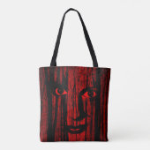 ハロウィン不気味顔 トートバッグ (裏面)