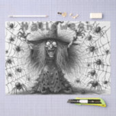 ハロウィン不気味魔女の漫画 薄葉紙 (クラフト)