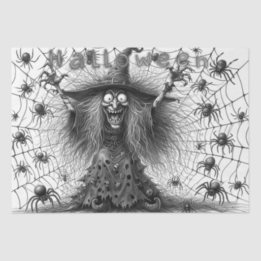 ハロウィン不気味魔女の漫画 薄葉紙 (正面)