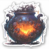 ハロウィン不気味魔法ウィッチカルドロン シール (正面)