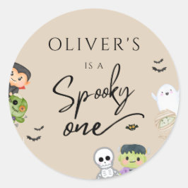 ハロウィン不気味1歳の誕生日のお願いギフトラベル ラウンドシール