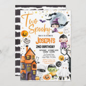 ハロウィン不気味2回目のバースデーコスチュームパーティー 招待状 (正面/裏面)