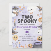 ハロウィン不気味2回目の誕生日パーティー（2人） 招待状 (正面)