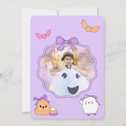 ハロウィン不気味2回目の誕生日フォト招待状 招待状 (裏面)